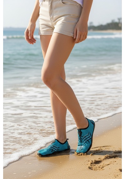 Fifteen Z3419 Spıder Unisex Aqua Deniz Havuz Plaj Ayakkabısı Mint - Siyah