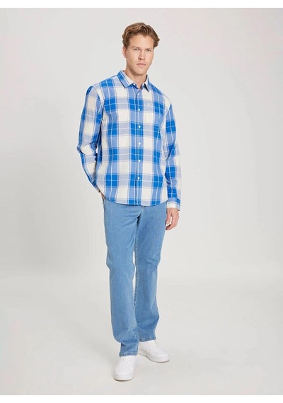 Wrangler Uzun Kollu Erkek Gömlek W241248400 Blue Black