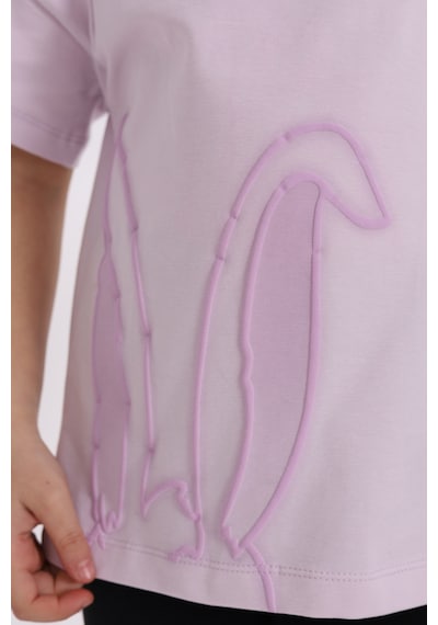 Toontoy Kids Toontoy Kız Çocuk Bunny Baskılı Tişört Açık Lila