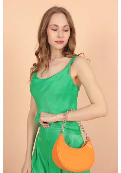 Chicnhappy Saten Kumaş Degaje Yaka Kadın Bluz Yeşil 24op1706401s Yeşil