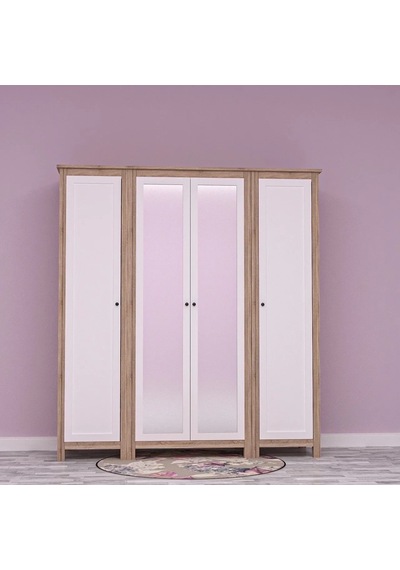 Milens 4 Kapılı Gardrop Mdf Sis Gri