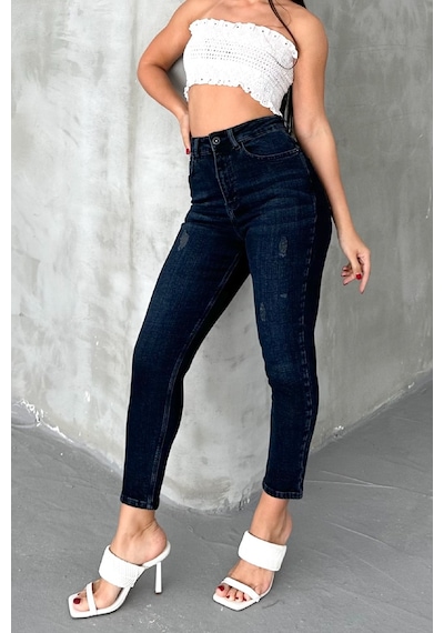 HLT Jeans Yıpratmalı Blue Black Kadın Likralı Boyfriend Jean Yüksek Bel Esnek Kot Pantolon Mabel-2018 Yıpratmalı Blue Black HLT Jeans Yıpratmalı Blue Black Kadın Likralı Boyfriend Jean Yüksek Bel Esnek Kot Pantolon Mabel-2018 Yıpratmalı Blue Black