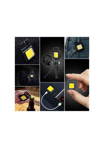 Anahtarlıklı, Açacaklı,güçlü Mıknatıslı 3 Farklı Led Modlu Mini Boy Asılabilen Led Kamp Aydınlatmas Beyaz