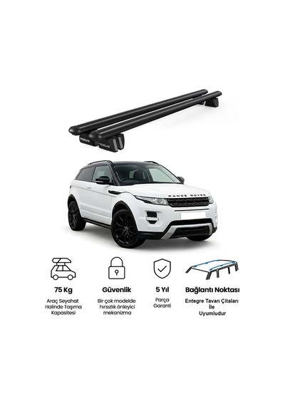 Pençe Land Rover Evoque 3d Ara Atkı 2011-2018 Uyumlu Siyah Ara Atkı Port Bagaj Tavan Barı