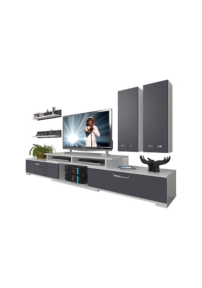 Decoraktiv Flex 5d130 Mdf Tv Ünitesi Tv Sehpası Beyaz - Antrasit