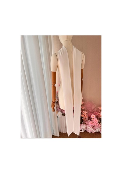 Ezni Atelier Beyaz Şifon 250 Cm Gelinlik Nişanlık Fuları Beyaz Beyaz