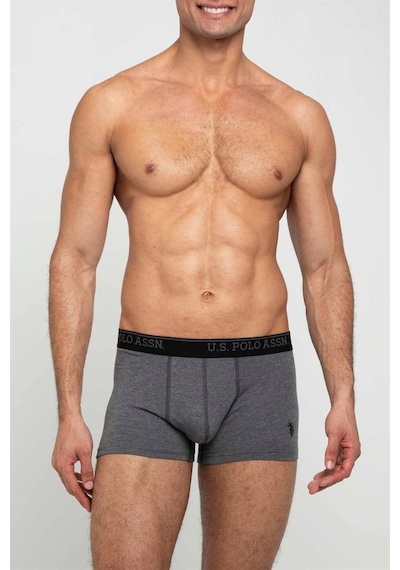 U.S. Polo Assn. Erkek Antrasit Melanj - Baskılı 2 Li Boxer 80347