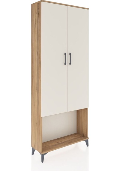 Arges Dolap 4 Raflı 2 Kapaklı 88x30x221 Çam-aytaşı Çam