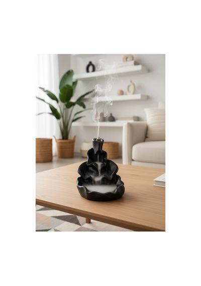 Zen Mistik Duman Şelalesi Tütsülük Dağ Tasarımlı Geri Akışlı Buhurdanlık Meditasyon Yoga Hediye