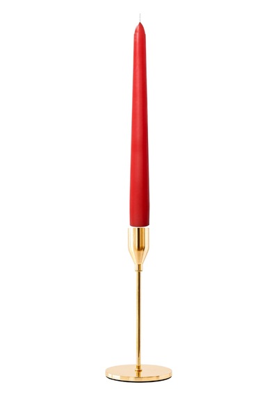 6 Lı Kısa Kırmızı Konik Şamdan Mum Yükseklik 18 Cm Kirmızı