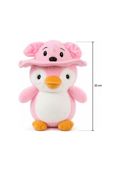 Yumuşacık Sevimli Büyük Boy Penguen Peluş Oyuncak 35 Cm Pembe