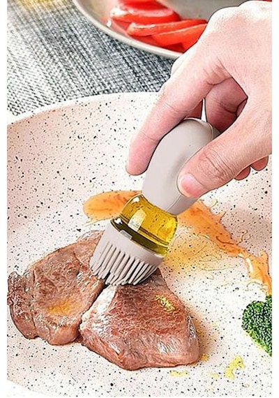 Yağ Fırçası Yağ Şişesi 180 Ml Hazneli Silikon Yağ Sos Ve Yumurta Fırçası Şeffaf