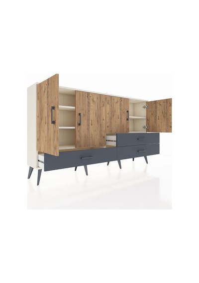 Arges Konsol 5 Raflı 3 Çekmeceli 4 Kapaklı 176x30x99 Aytaşı-çam/antrasit Atlas Çam/antrasıt - Aytası Arges Konsol 5 Raflı 3 Çekmeceli 4 Kapaklı 176x30x99 Aytaşı-çam/antrasit Atlas Çam/antrasıt - Aytası