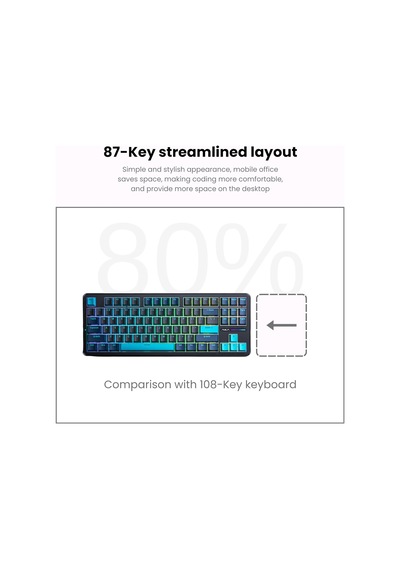 F87 Siyah Rgb Tkl V4 Linear Switch Kablolu/kablosuz Mekanik Oyuncu Klavyesi Diğer