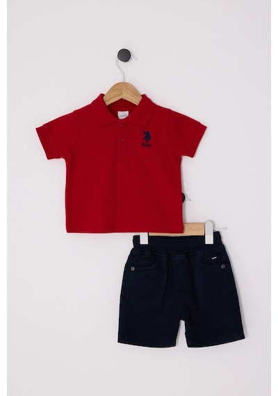 U.S. Polo Assn. Erkek Bebek Pike T-shırt 2li Takım - Kırmızı Kırmızı