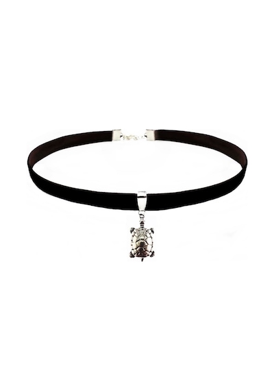 Siyah Renk Kadife Kaplumbağa Choker Siyah
