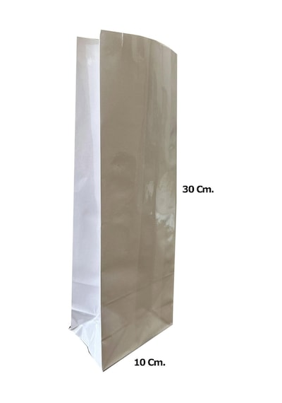 Laminelli Kraft Beyaz Kese Kağıdı Küçük Boy 10 x 20'li 10 x 30 CM