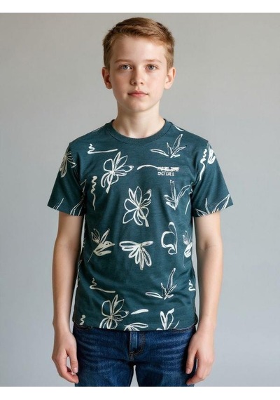 Zekids Erkek Çocuk Pamuklu Desenli Tasarım T-shirt-16770 Renkli