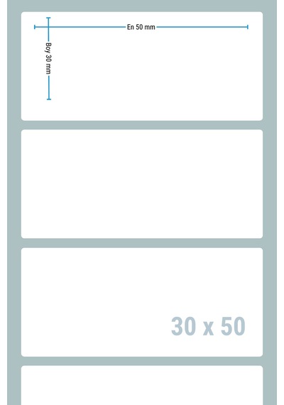 30x50mm Termal Etiket 10 Rulo 1000 Sarım Ribonsuz Kargo, Lojistik, Depo Yapışkanlı 1