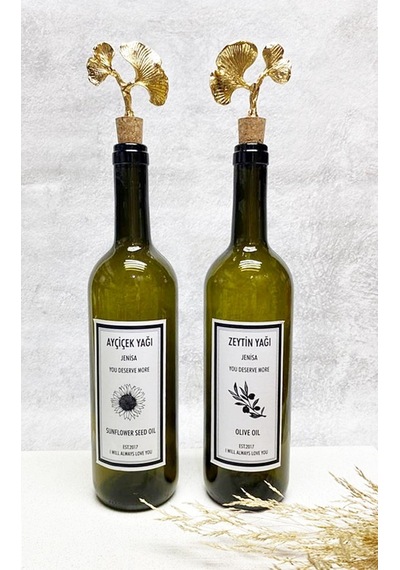 Altın Ginkgo Mantar Tıpalı 750ml Yeşil Şişe Etiketli Yağlık Yağda