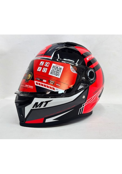 Mt Stinger 2 Tron B15 Şefaf Vizörlü V-28B Kapalı Kask Parlak Kırmızı