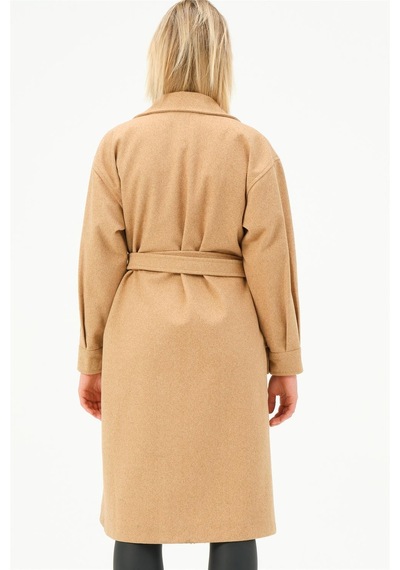 Z6777 Dewberry Bayan Palto-camel-camel