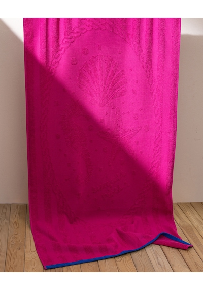 Madame Coco Camille %100 Pamuk Plaj Havlusu - Fuşya - 70x150 8684427310885 Çok Renkli