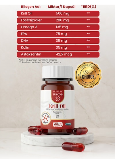 Erbatab Krill Yağı Oil 500 Mg 30 Kapsül