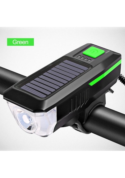 Solar Bisiklet Feneri Su Geçirmez T6 Led Güneş Enerjili Usb Şarjl