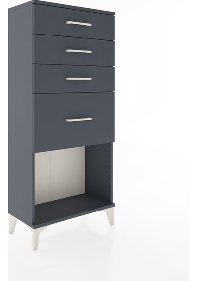 Hyperion Dolap 4 Çekmeceli 60x44x134 Antrasit-antrasit Antrasit