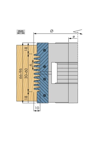 140 Mm Çap V Kurtağzı Göbekli Freze Bıçağı