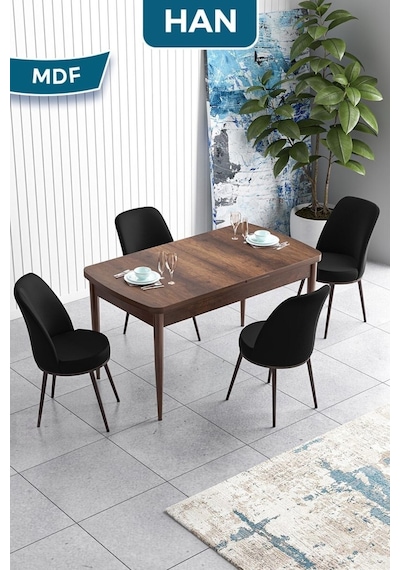 Canisa Han Serisi, 70x114 Açılabilir Mdf Masa Takımı,barok Ahşap Desen Masa, 4 Siyah Sandalye Masa Barok Ahşap Sandalyeler Siyah Canisa Han Serisi, 70x114 Açılabilir Mdf Masa Takımı,barok Ahşap Desen Masa, 4 Siyah Sandalye Masa Barok Ahşap Sandalyeler Siyah