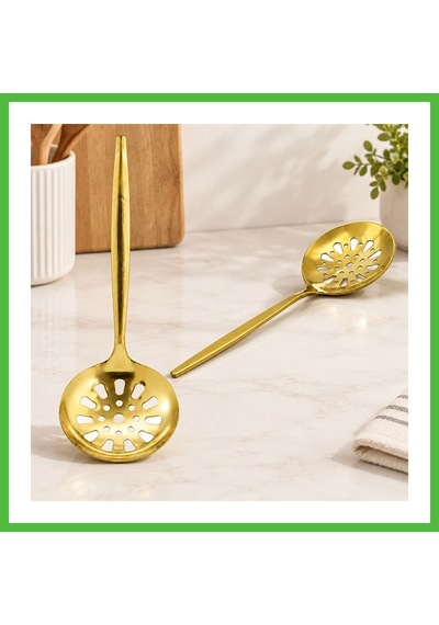 Vaveni Metal Altın Servis Kevgir 27 Cm Arz