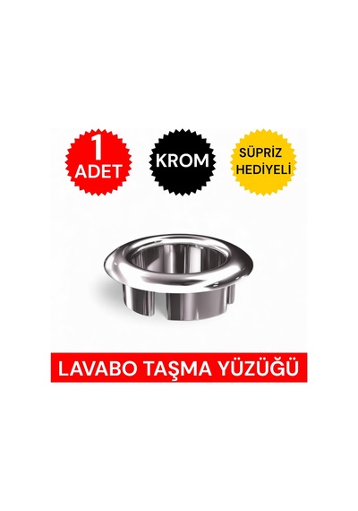 Lavabo Taşma Yüzüğü Krom Her Lavaboyla Uyumlu