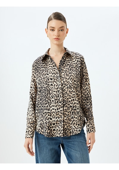 Koton Klasik Yaka Uzun Kollu Leopar Desenli Saten Gömlek Kahverengi Desenli 5wak60148ew Kahverengi Desenli Koton Klasik Yaka Uzun Kollu Leopar Desenli Saten Gömlek Kahverengi Desenli 5wak60148ew Kahverengi Desenli