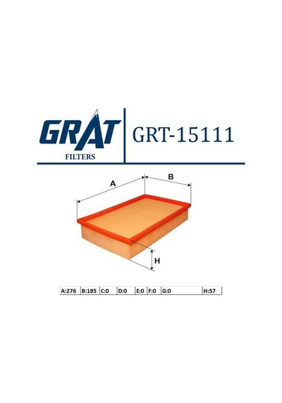 Grat 15111 Hava Filtresi Vw Caddy 9603 Polo Cls 9600 Toledo 92 99 Felicia 9500 E216l02