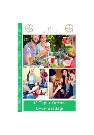 Oyunbardağı Renkli Büyük Boy Bira Kupası Karton Set Eğlenceli Aktivite Parti 12 Toplu Oyun Bardağı Çok Renkli
