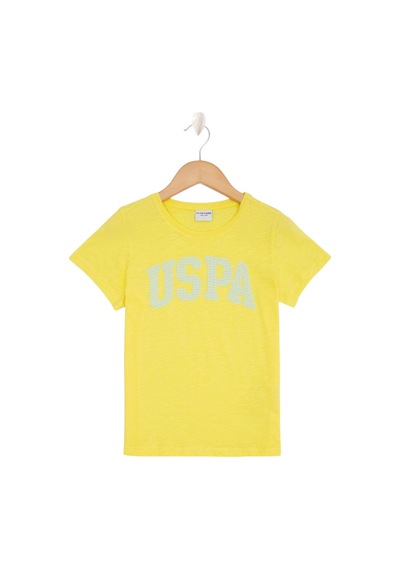 U.S. Polo Assn. Kız Çocuk Bisiklet Yaka Tişört SARI