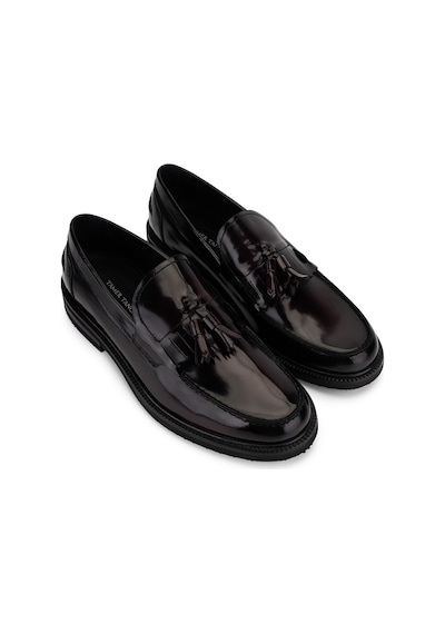 Tamer Tanca Erkek Hakiki Deri Bordo Açma Loafer Ayakkabı 285 3752 Erk Ayk Sk23/24 Bordo Acma Bordo