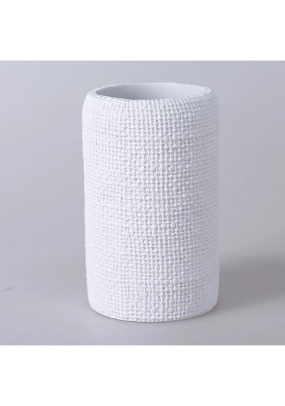 By Selim Natural Beyaz 5 Parça Polyester Banyo Seti Beyaz