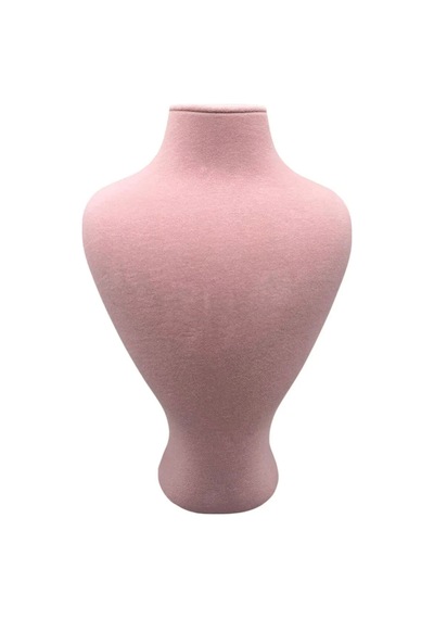 Yerli Üretim Zeus Model Süet Kumaş Pembe Renk 29/ 22 Cm Takım Kolye Sergileme Mankeni Çok Renkli
