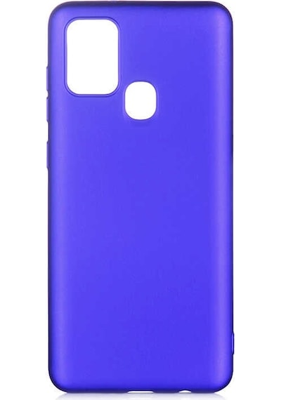 Kilifone - Samsung Uyumlu Galaxy A21s - Kılıf Mat Renkli Esnek Premier Silikon Kapak - Saks Mavi