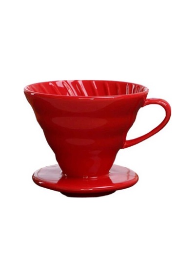 Aloha Seramik Kahve Demleme Ekipmanı V60 Dripper Kırmızı