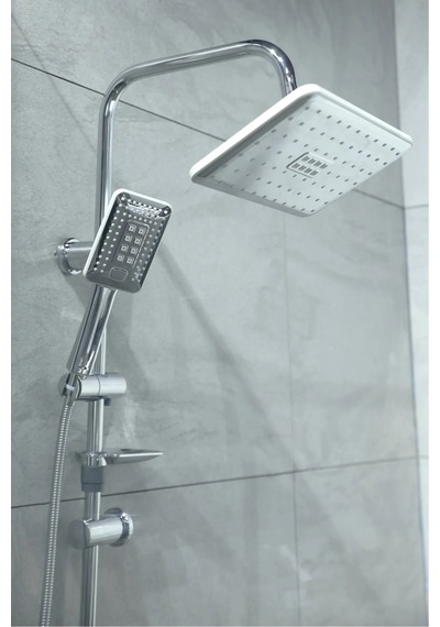 Lüx Beyaz Alaska Robot Tepe Yağmurlama Banyo Duş Seti Kolay Kurulum Banyo Özel Set Krom