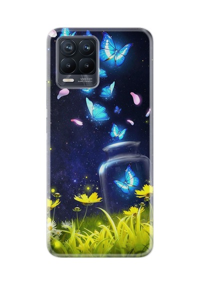 Realme 8 8 Pro Kılıf Desenli Silikon Flowers Fox 1309