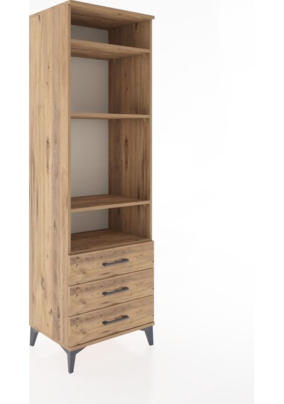 Hyperion Dolap 4 Raflı 3 Çekmeceli 60x44x195 Çam-çam Atlas Çam