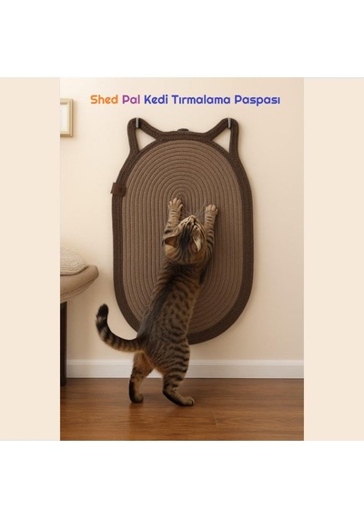 Shed Pal Dekoratif Kedi Kulaklı Kedi Tırmalama Paspası
