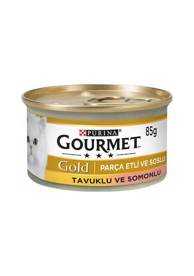 Gourmet Gold Parça Etli Soslu Somon Tavuk Kedi Yaş 85 Gr 24 Adet