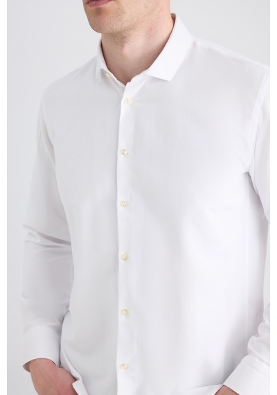 Twn Slim Fit Beyaz Armürlü Gömlek 5ef02gl11288m Çok Renkli