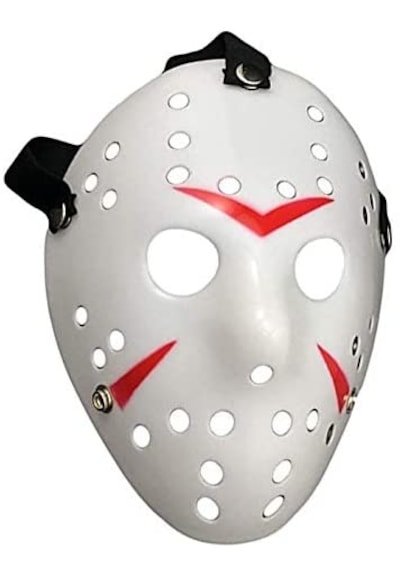 Beyaz Renk Kırmızı Çizgili Tam Yüz Hokey Jason Maskesi Hannibal Maskesi 5691 "